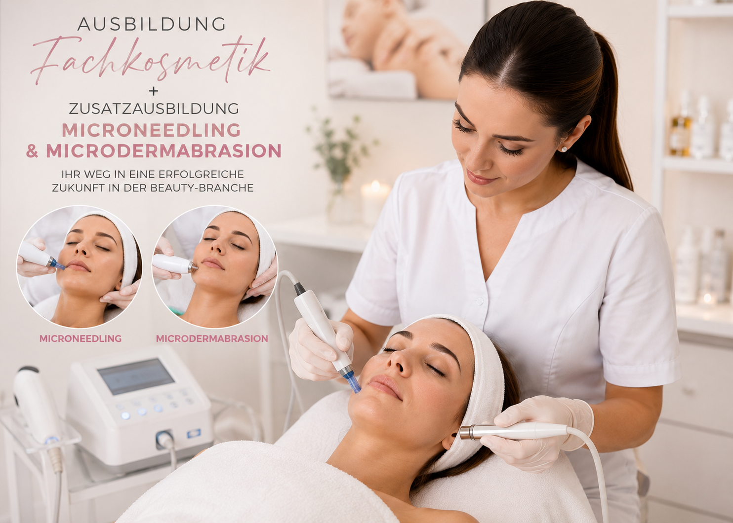 3 Tage Fachkosmetik-Ausbildung + Microneedling Schulung + Aqua Facial-Beauty Clean Schulung